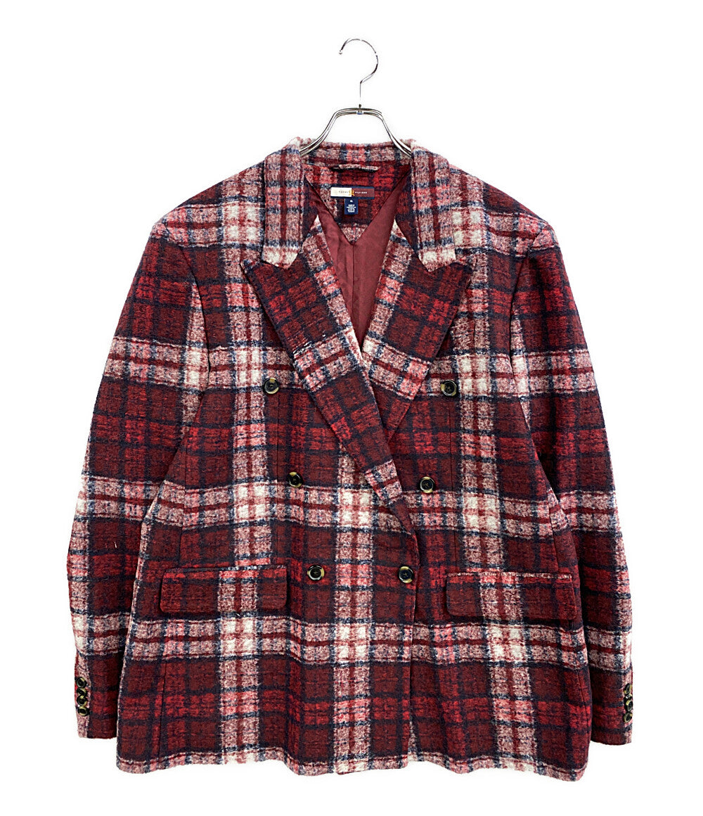 美品 TOMMY HILFIGER ジャケット チェック レッド系 メンズ SIZE XL トミーヒルフィガー