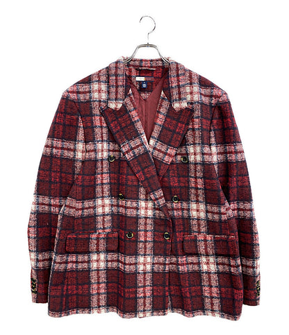 美品 TOMMY HILFIGER ジャケット チェック レッド系 メンズ SIZE XL トミーヒルフィガー