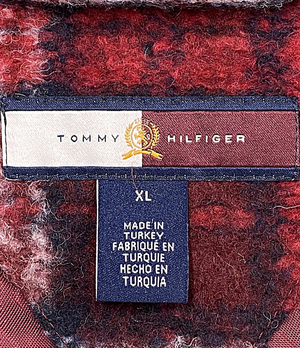 美品 TOMMY HILFIGER ジャケット チェック レッド系 メンズ SIZE XL トミーヒルフィガー