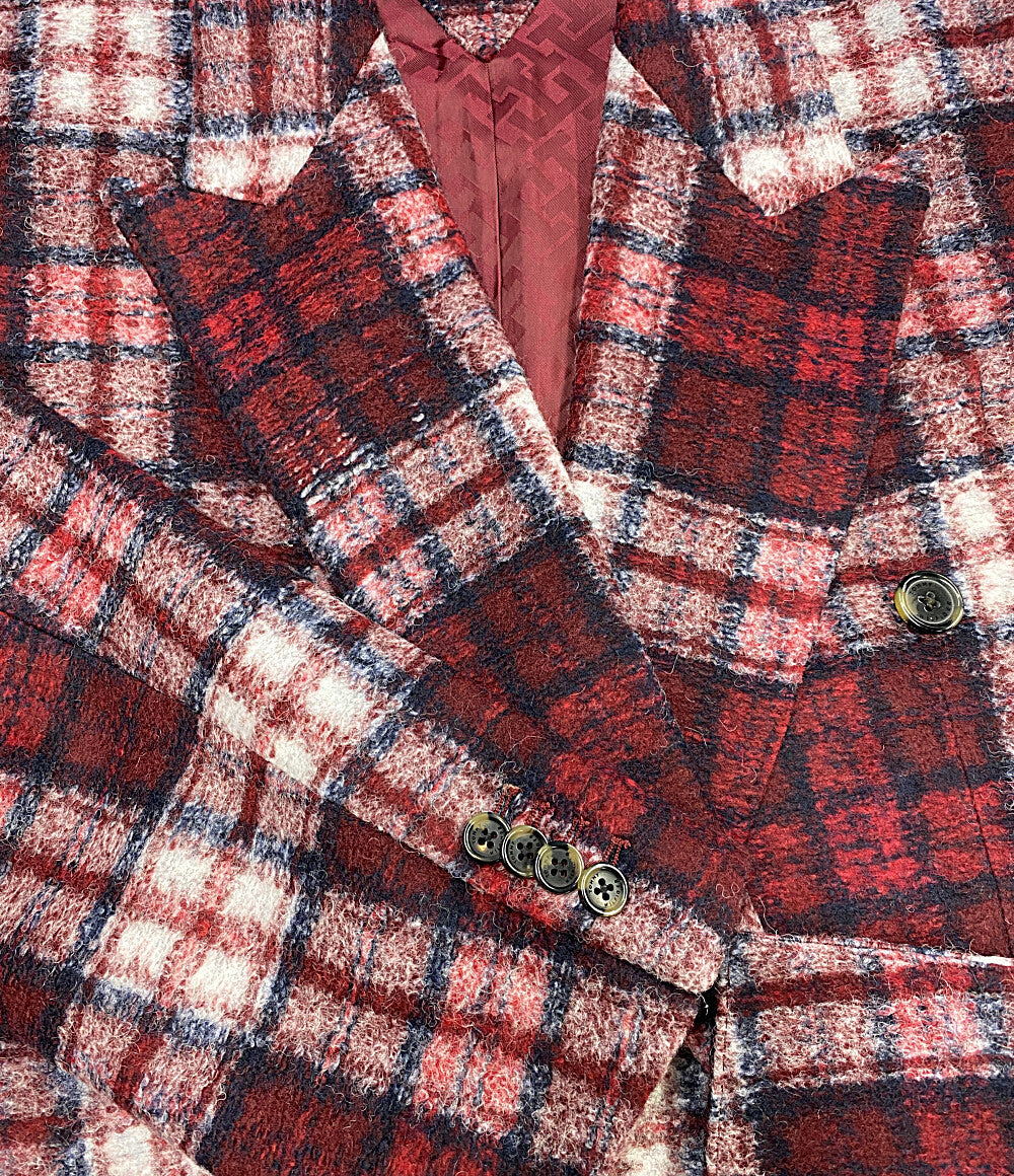 美品 TOMMY HILFIGER ジャケット チェック レッド系 メンズ SIZE XL トミーヒルフィガー