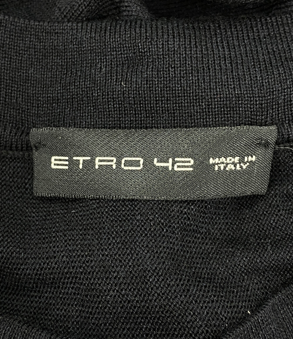 ETRO 長袖ニットワンピース Aライン ウールシルク ブラック レディース SIZE 42 エトロ