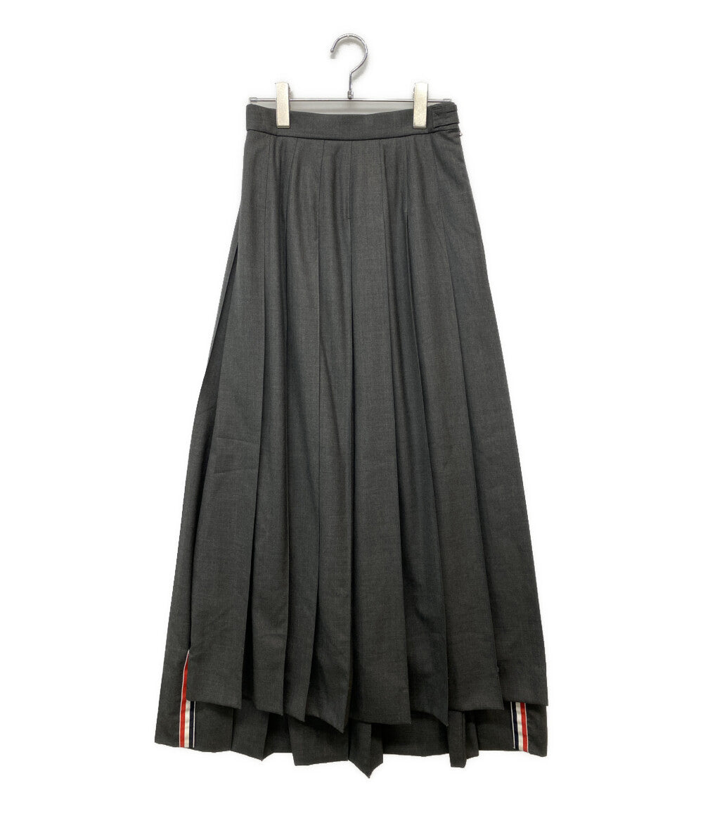 THOM BROWNE ツイル プリーツ ロングスカート FGC698V-00626-025 レディース SIZE 40 トムブラウン