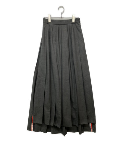 THOM BROWNE ツイル プリーツ ロングスカート FGC698V-00626-025 レディース SIZE 40 トムブラウン