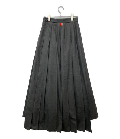 THOM BROWNE ツイル プリーツ ロングスカート FGC698V-00626-025 レディース SIZE 40 トムブラウン