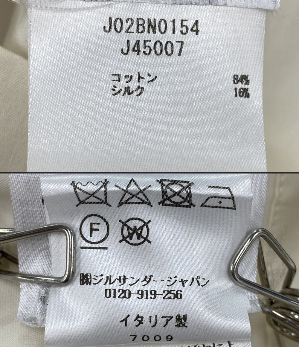 美品 Jil sander ノーカラージャケット J02BN0154 ホワイト レディース SIZE 32 ジルサンダー