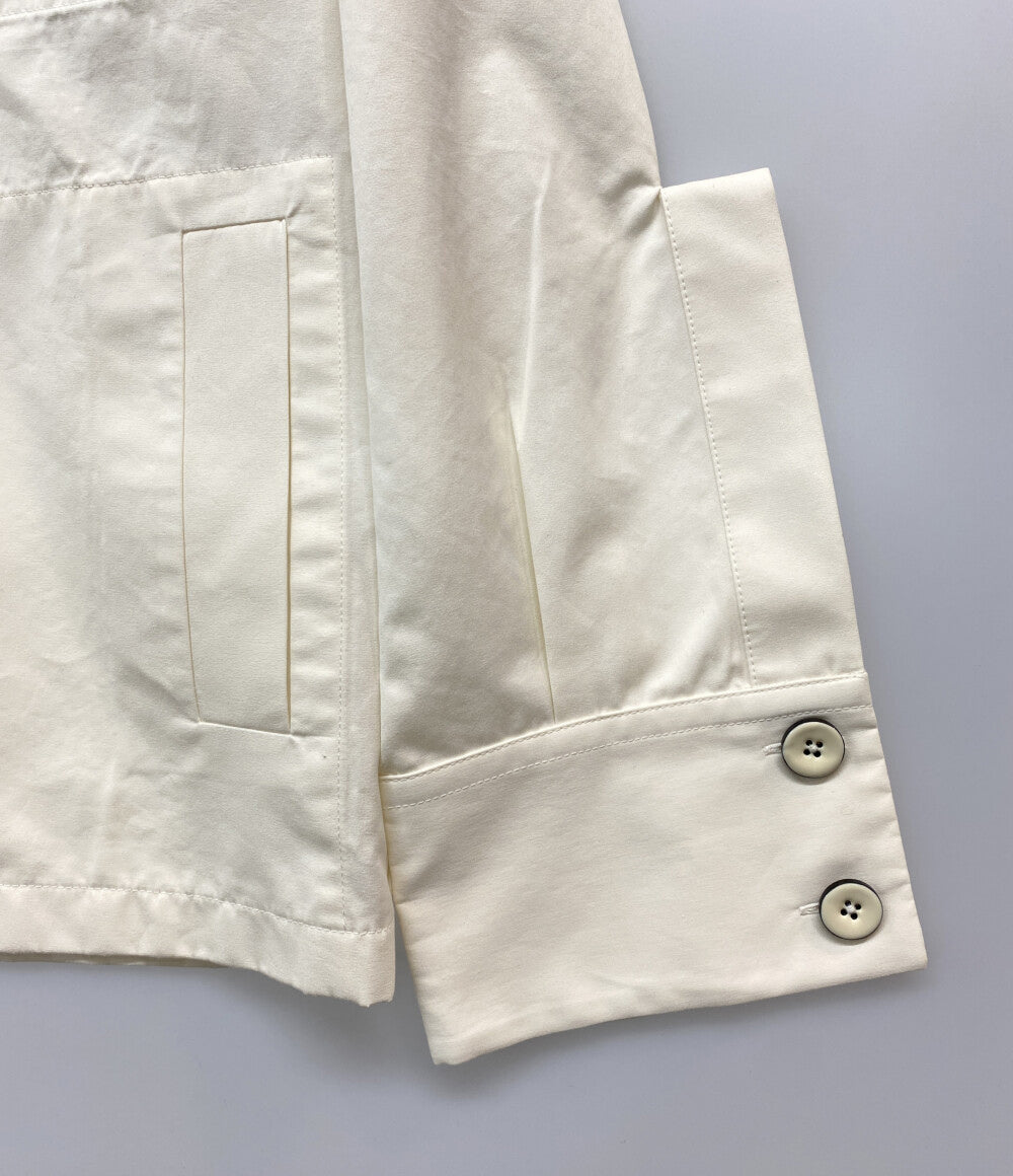 美品 Jil sander ノーカラージャケット J02BN0154 ホワイト レディース SIZE 32 ジルサンダー