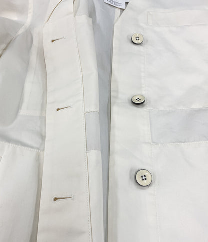 美品 Jil sander ノーカラージャケット J02BN0154 ホワイト レディース SIZE 32 ジルサンダー