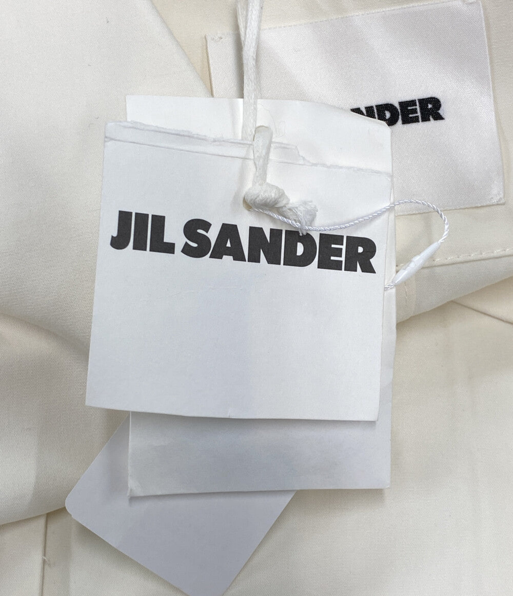 美品 Jil sander ノーカラージャケット J02BN0154 ホワイト レディース SIZE 32 ジルサンダー