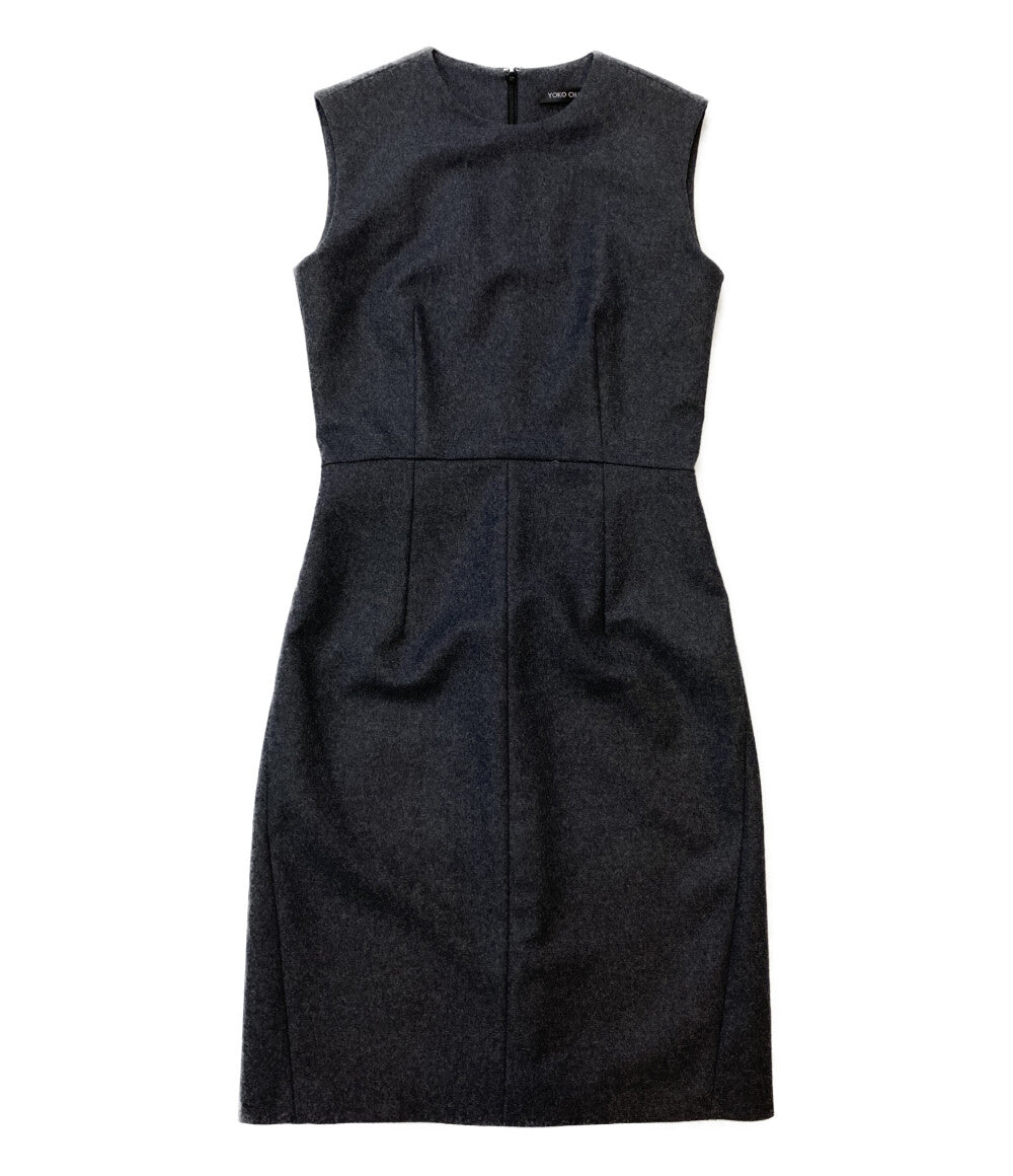 YOKO CHAN ヨーコチャン ノースリーブ ワンピース グレー ウール YCD 314120 レディース SIZE 38