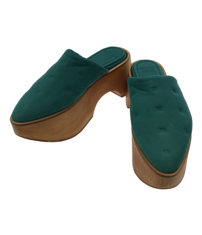 メゾンエウレカ サンダル レザー プラットフォーム グリーン レディース SIZE 35 MAISON EUREKA