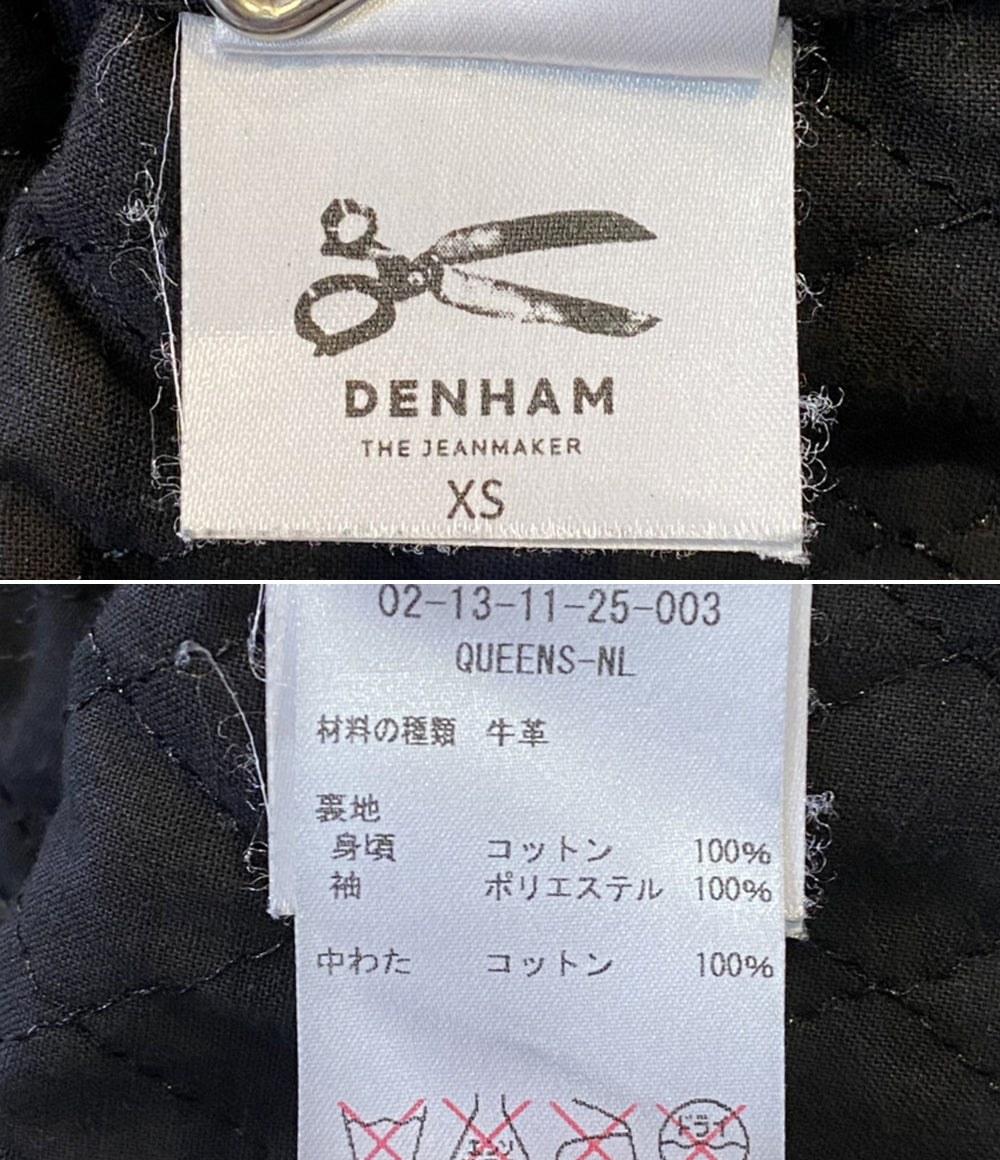 デンハム  レザージャケット ジップアップ ブラック      02-13-11-25-003 レディース SIZE XS  DENHAM