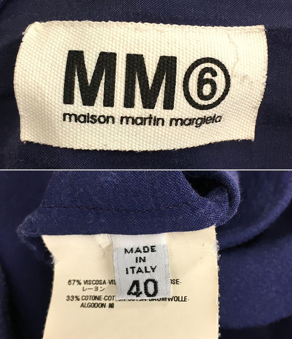 メゾンマルジェラ 半袖ワンピース ネイビー プリント      レディース SIZE 40  Maison Margiela