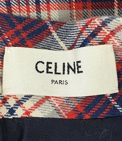 セリーヌ 美品 ノースリーブシャツ フランネル チェック クロップトップ      レディース SIZE 36  CELINE