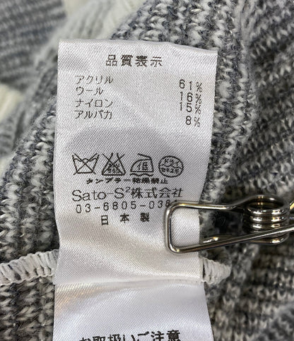 エムアンドキョウコ 長袖ワンピース ホワイト×グレー ニット     MADA321W レディース SIZE F  m. M＆KYOKO