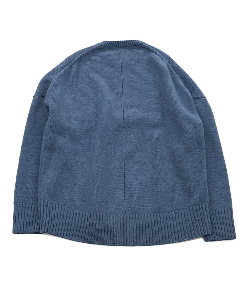 CINOH チノ ニット オーバーサイズウールニット スモーキーブルー レディース SIZE 48