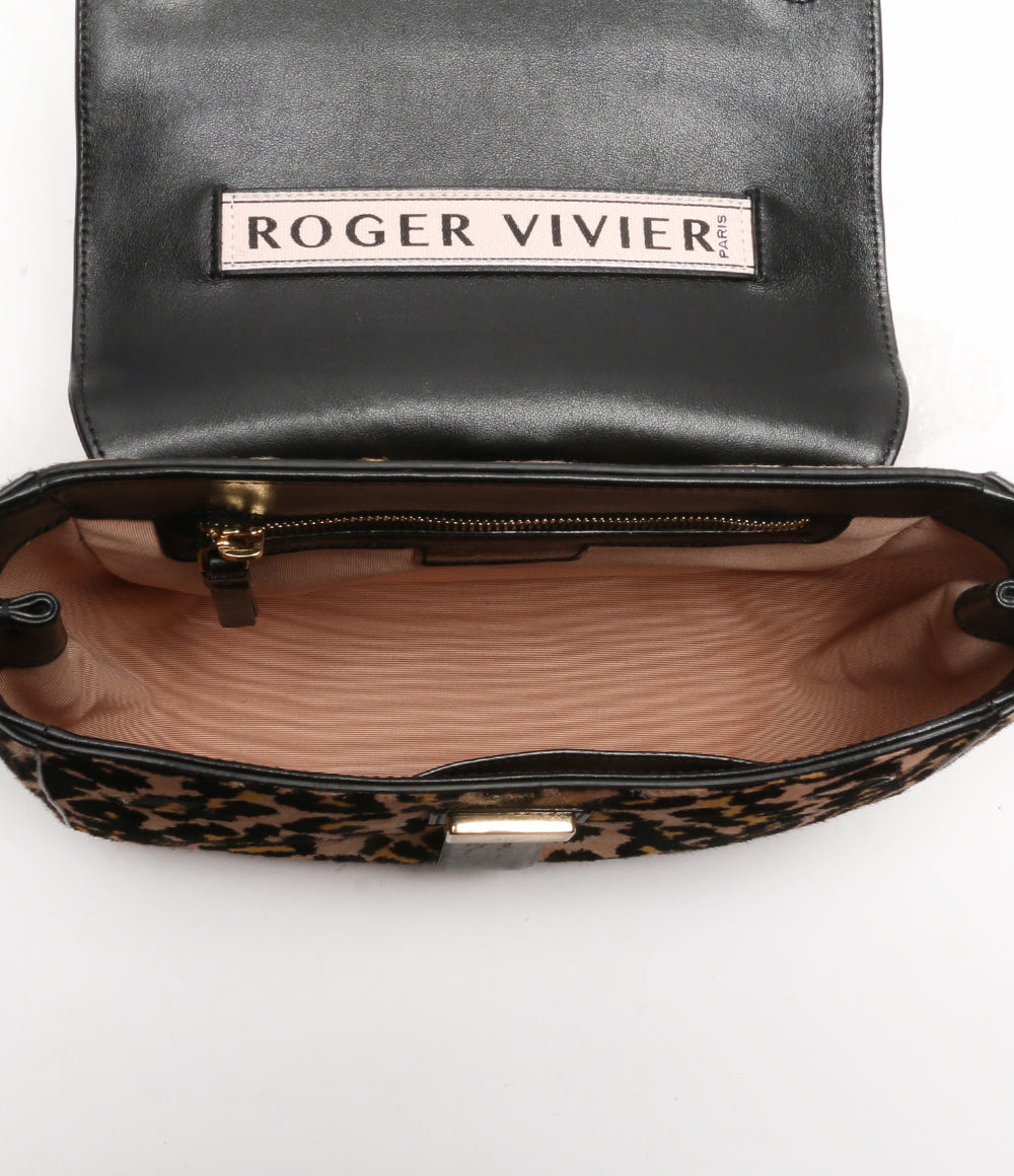 正規品はそれなりの価格 Roger Vivier ハラコ レオパード柄 ショルダー 