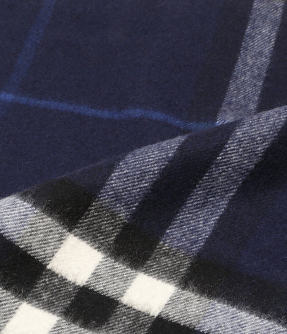 BURBERRY マフラー カシミヤ ネイビー チェック レディース バーバリー