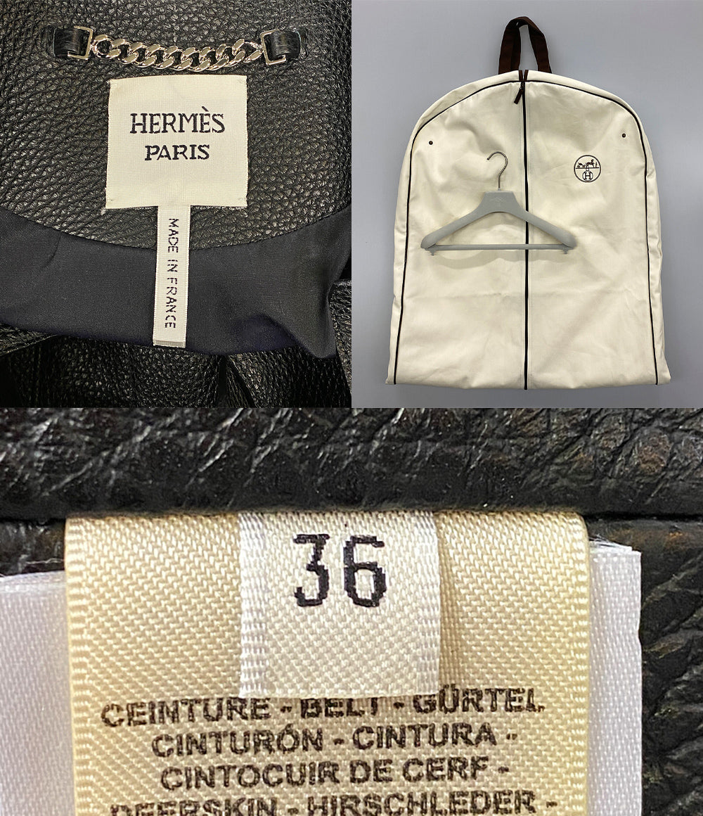 エルメス 美品 コート レザー ディアスキン 22AW     レディース SIZE 36  HERMES