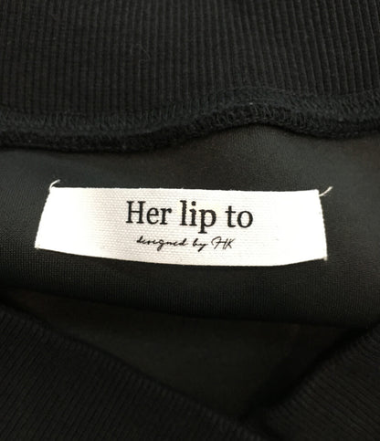 ハーリップトゥ 長袖ワンピース ブラック スウェット      レディース SIZE M  Her lip to