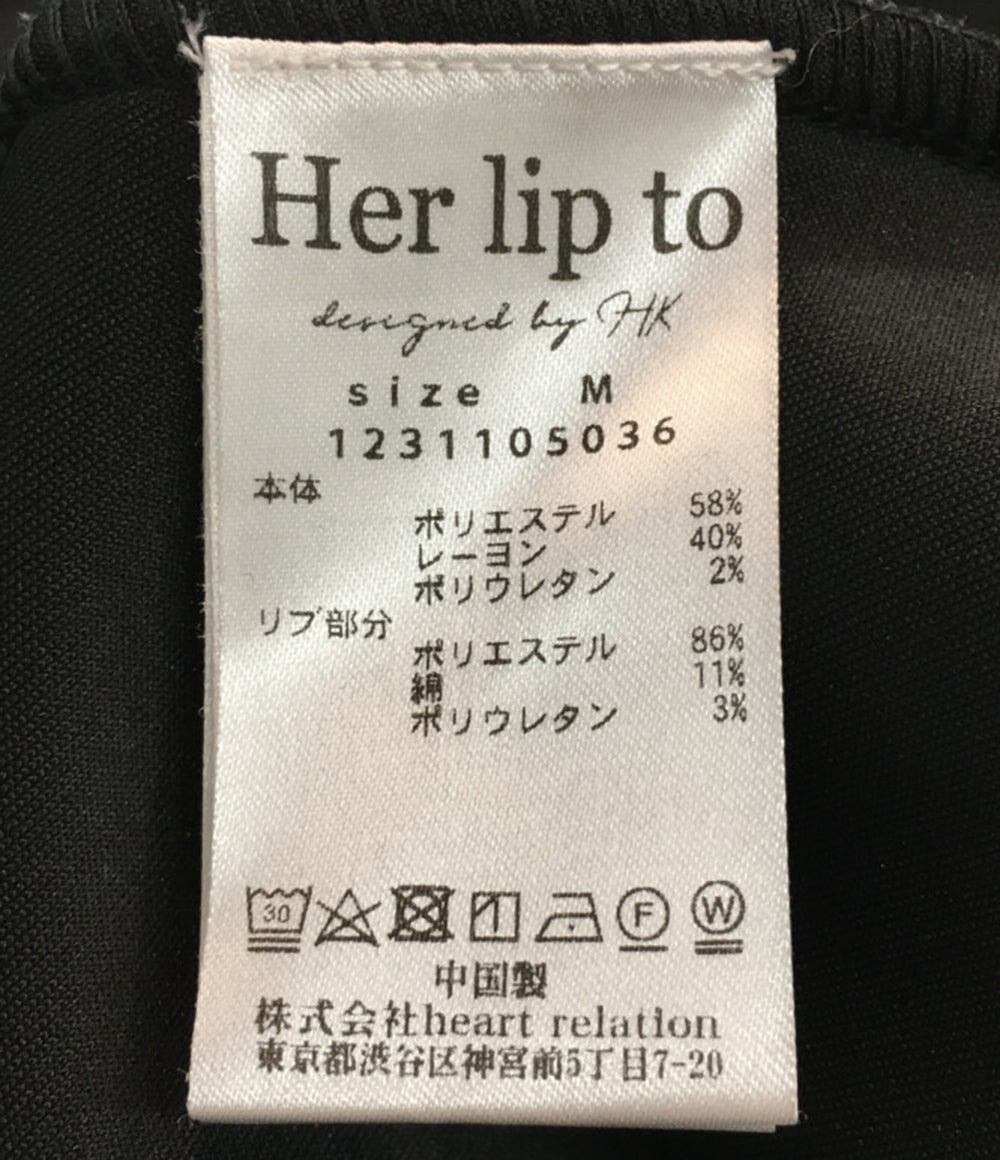 ハーリップトゥ 長袖ワンピース ブラック スウェット      レディース SIZE M  Her lip to