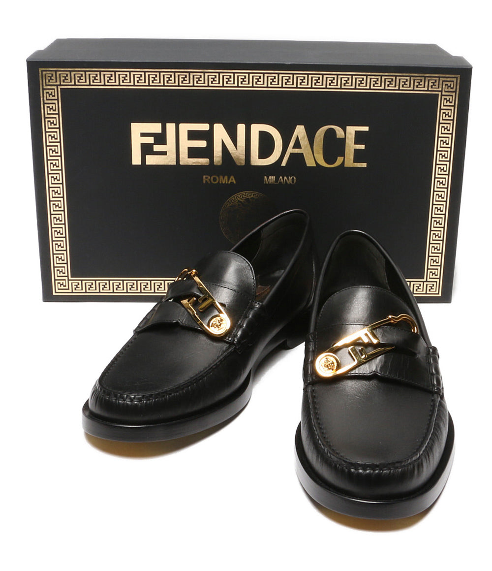 フェンディ  ヴェルサーチェフェンダーチェ FFロゴセーフティピンレザーシューズ      メンズ SIZE 8  FENDI×VERSACE FENDACE