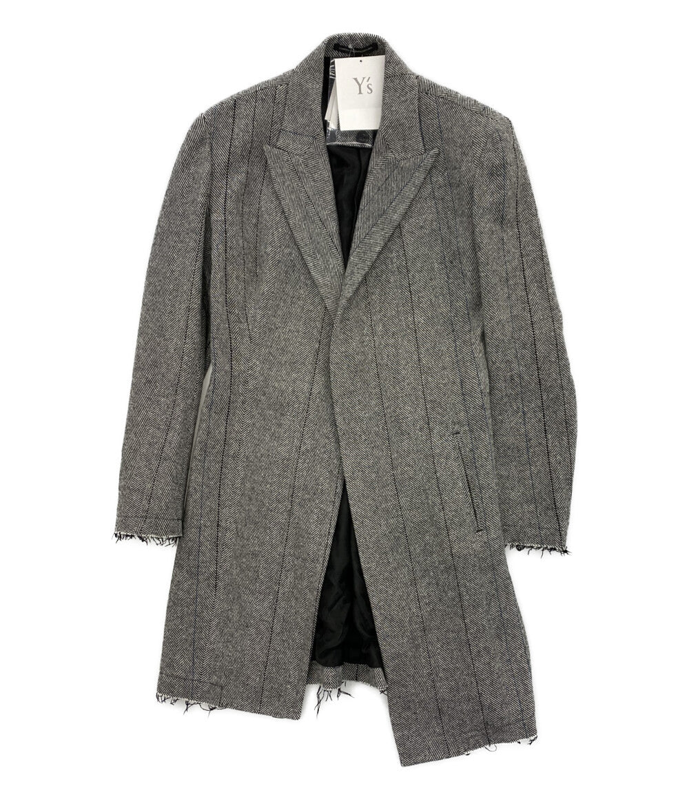 ワイズ チェスターコート ヘリンボーン アシンメトリー YJ-J03-110 メンズ SIZE 1 Y’s
