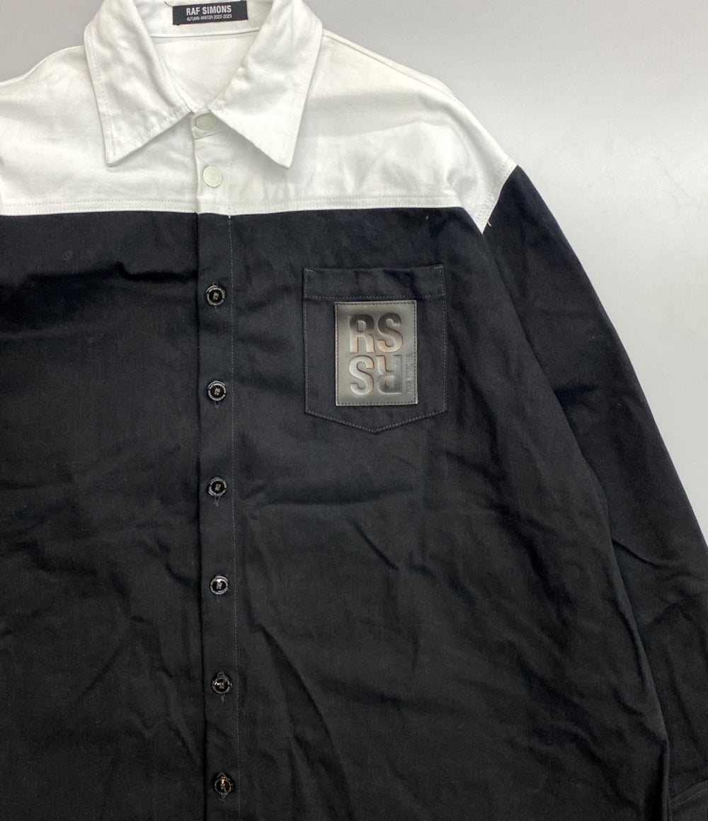 ラフシモンズ 長袖シャツ Oversized bicolor denim shirts 22AW メンズ SIZE S RAF SIMONS