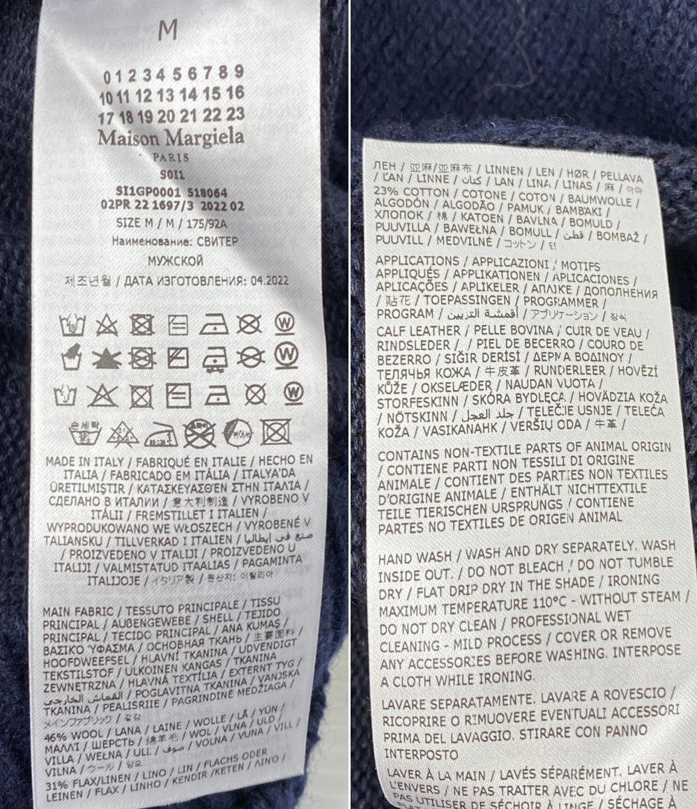 Maison Margiela エルボーパッチニット 5G Elbow Patch Crew Neck Knit 22AW メンズ SIZE M メゾンマルジェラ