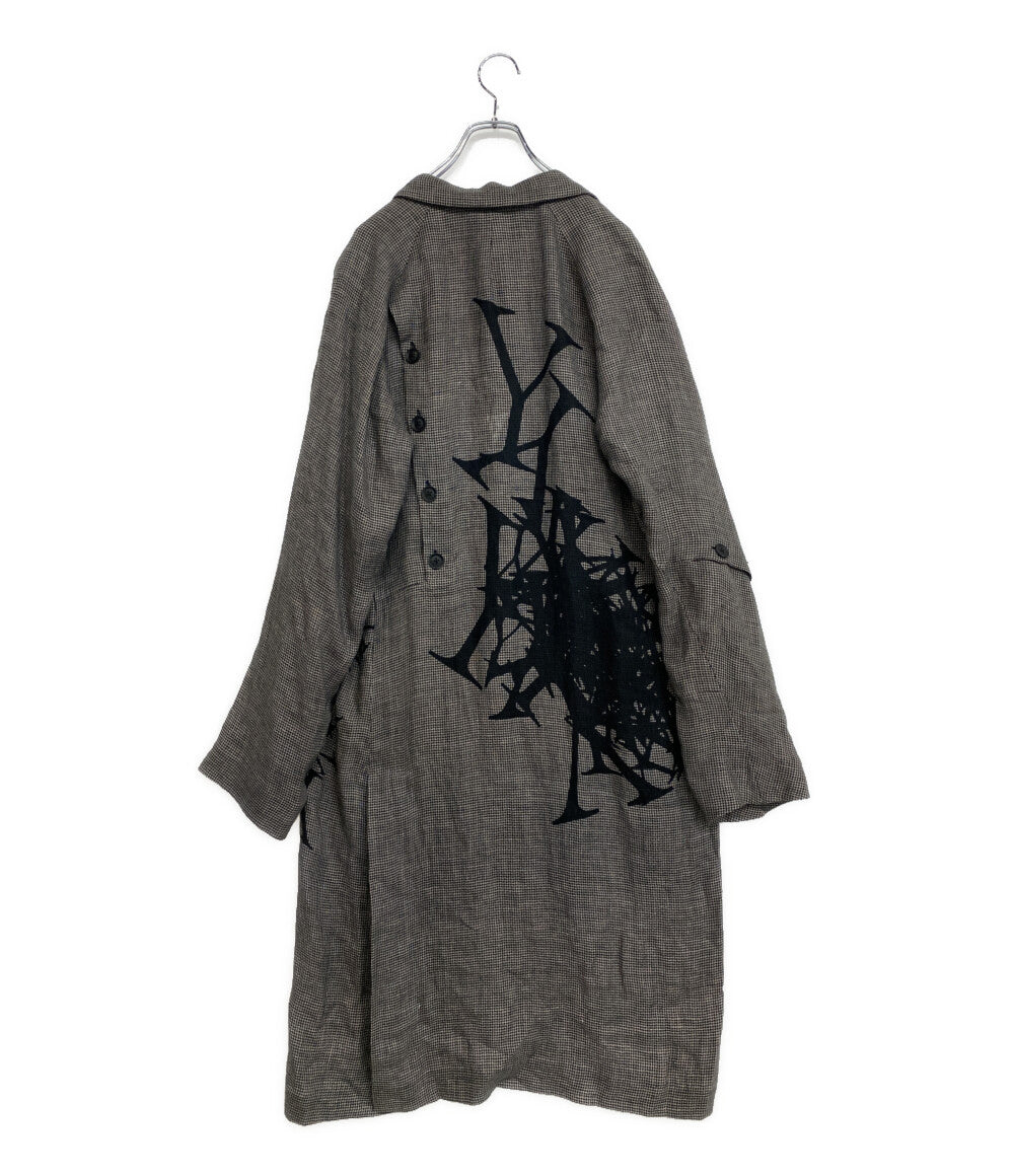 YOHJI YAMAMOTO POUR HOMME ロングジャケット YY柄切り替え釦止めJK HS-J43-807 24SS メンズ SIZE 3 ヨウジヤマモトプールオム