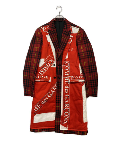 コムデギャルソンオムプリュス 美品 レイヤードチェックコート 20AW PF-J052 メンズ SIZE S COMME des GARCONS HOMME PLUS