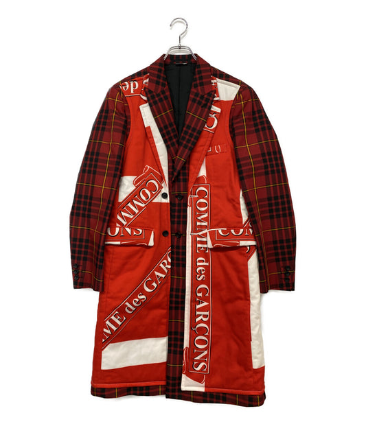美品 COMME des GARCONS HOMME PLUS レイヤードチェックコート 20AW PF-J052 メンズ SIZE S コムデギャルソンオムプリュス