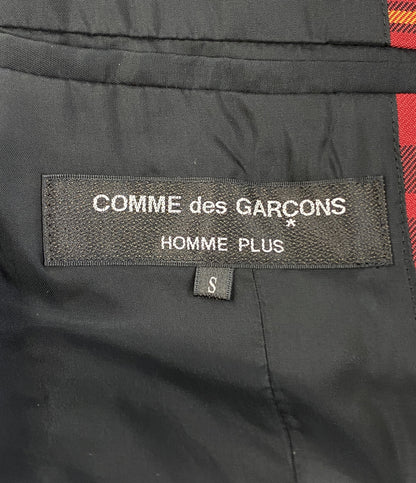コムデギャルソンオムプリュス 美品 レイヤードチェックコート 20AW PF-J052 メンズ SIZE S COMME des GARCONS HOMME PLUS