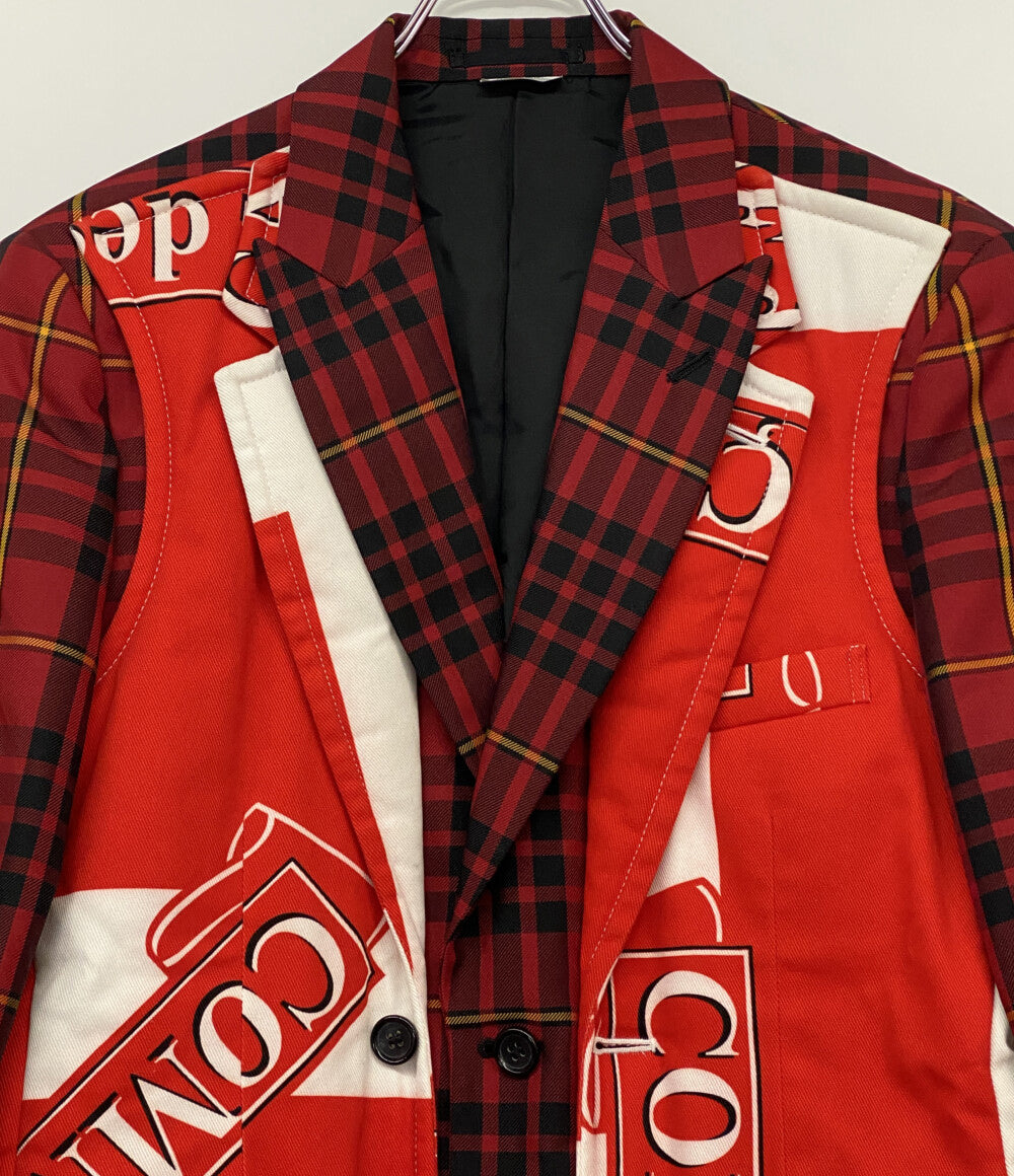 コムデギャルソンオムプリュス 美品 レイヤードチェックコート 20AW PF-J052 メンズ SIZE S COMME des GARCONS HOMME PLUS