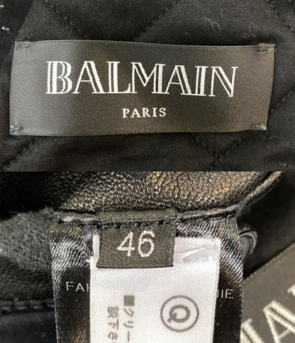 BALMAIN ライダースジャケット ラムレザー BLK メンズ SIZE 46 バルマン