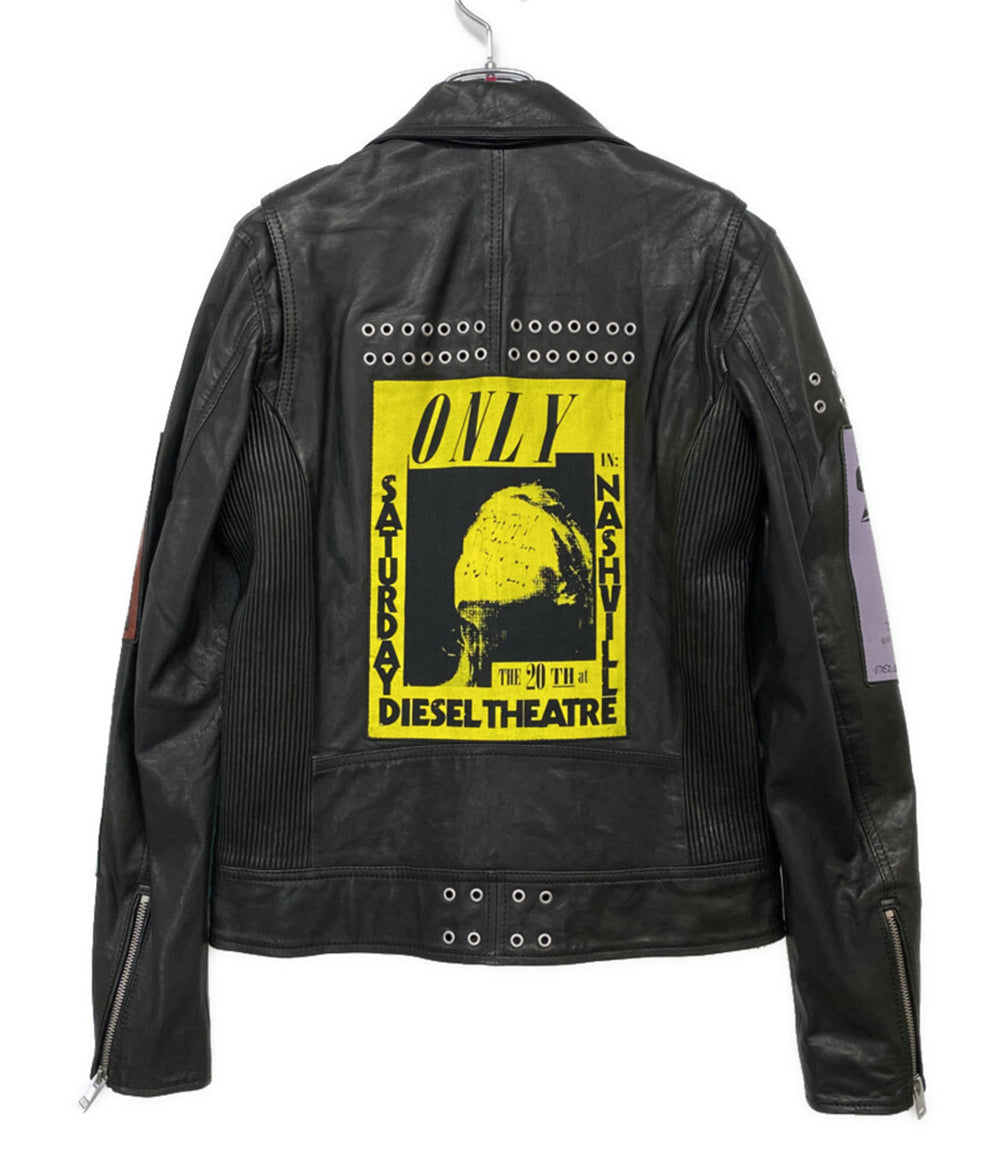 DIESEL ラムレザー　マルチジャケット DIESEL マルチパッチライダース レディース SIZE 14 ディーゼル