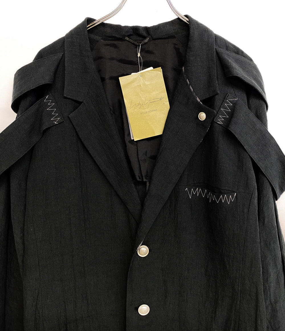 YOHJI YAMAMOTO POUR HOMME ジャケット 60 LINEN NAMORE ZIGZAG ST JKT 24ss HS-J21-335 メンズ SIZE 2 ヨウジヤマモトプールオム