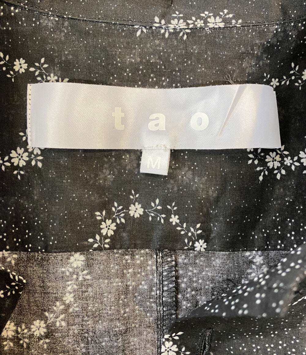tao COMME des GARCONS フラワーリースプリント丸襟ギャザードレス 2022SS TI-O001 レディース SIZE M タオ コムデギャルソン