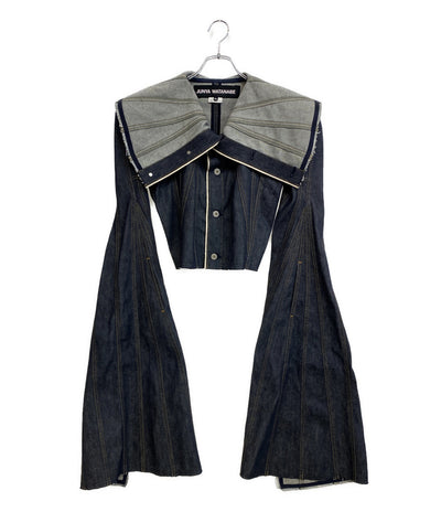 美品 JUNYA WATANABE 立体裁断パワーショルダーデニムジャケット 24ss レディース SIZE XS ジュンヤワタナベ
