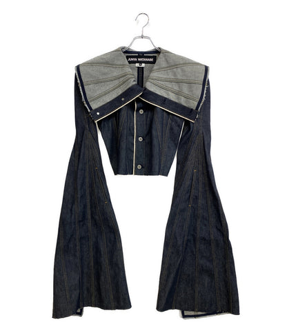 美品 JUNYA WATANABE 立体裁断パワーショルダーデニムジャケット 24ss レディース SIZE XS ジュンヤワタナベ