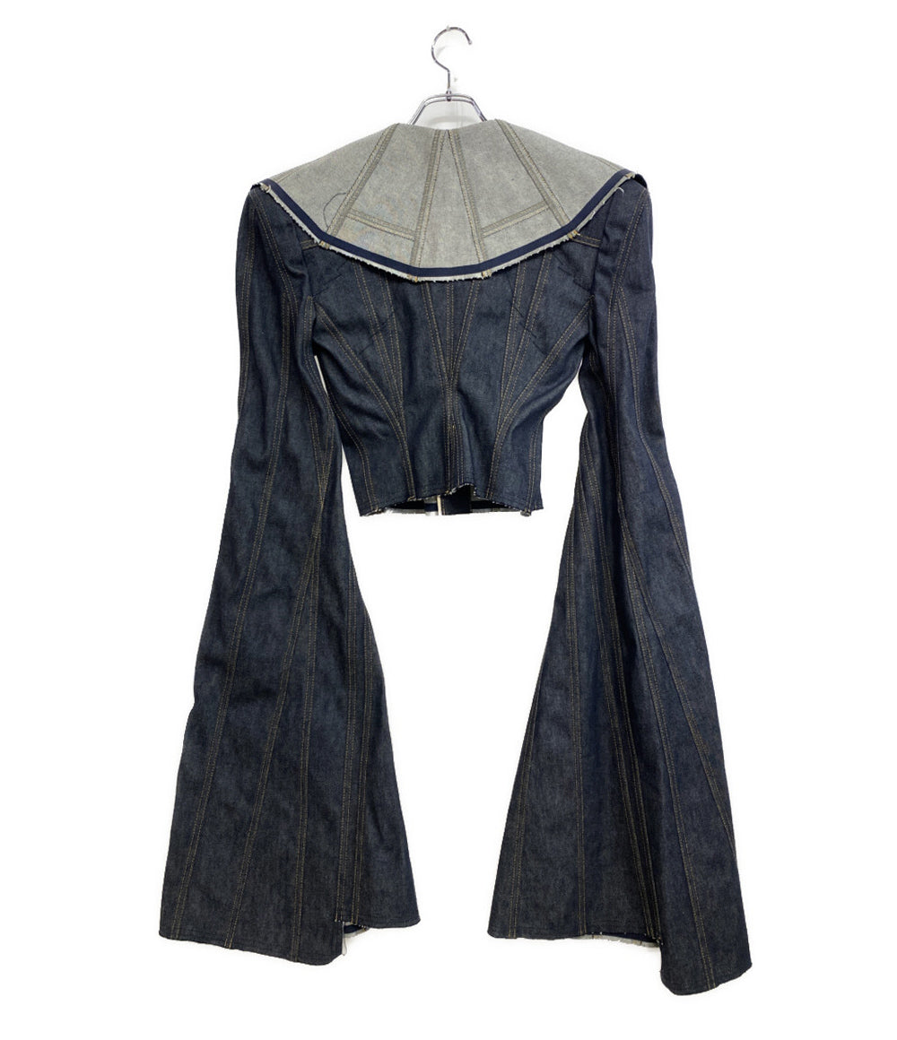 美品 JUNYA WATANABE 立体裁断パワーショルダーデニムジャケット 24ss レディース SIZE XS ジュンヤワタナベ