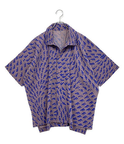 HOMME PLISSE ISSEY MIYAKE 半袖シャツ 総柄 Fロゴ HP51JJ386 メンズ SIZE 2 オム プリッセ イッセイミヤケ