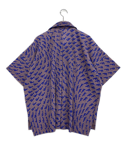 HOMME PLISSE ISSEY MIYAKE 半袖シャツ 総柄 Fロゴ HP51JJ386 メンズ SIZE 2 オム プリッセ イッセイミヤケ