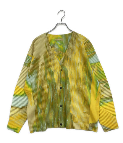 HOMME PLISSE ISSEY MIYAKE 長袖カーディガン 総柄 HP53JL205 メンズ SIZE 2 オム プリッセ イッセイミヤケ