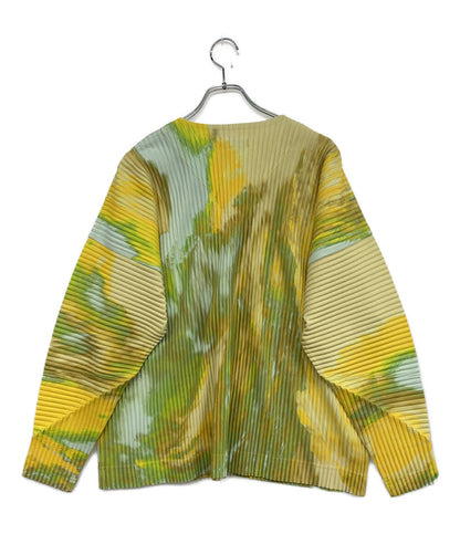 HOMME PLISSE ISSEY MIYAKE 長袖カーディガン 総柄 HP53JL205 メンズ SIZE 2 オム プリッセ イッセイミヤケ
