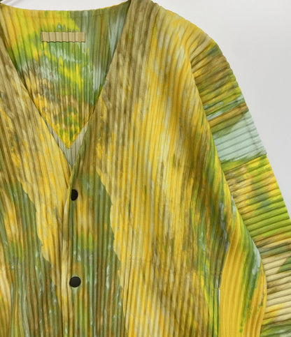 HOMME PLISSE ISSEY MIYAKE 長袖カーディガン 総柄 HP53JL205 メンズ SIZE 2 オム プリッセ イッセイミヤケ