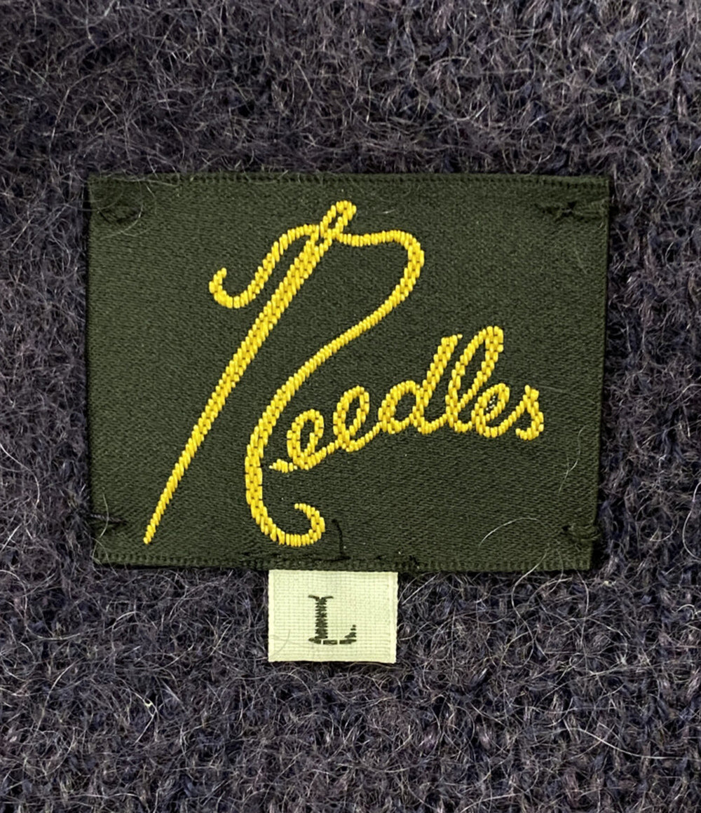 NEEDLES モヘアカーディガン Vネック PPL メンズ SIZE L ニードルス