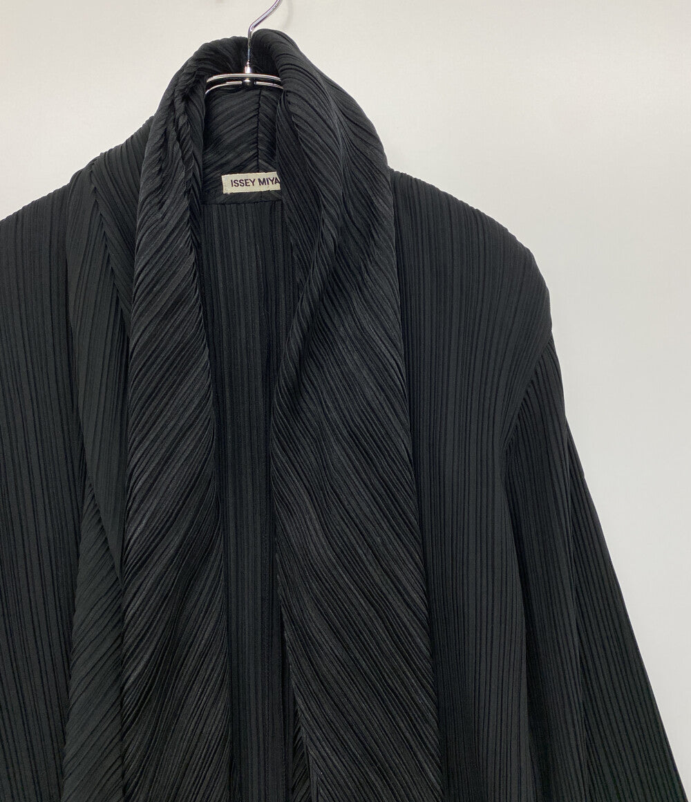 ISSEY MIYAKE プリーツジャケット 羽織 ブラック IM43-FD906 レディース SIZE M イッセイミヤケ