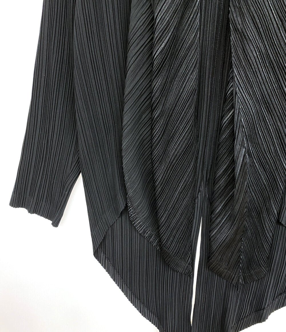 ISSEY MIYAKE プリーツジャケット 羽織 ブラック IM43-FD906 レディース SIZE M イッセイミヤケ
