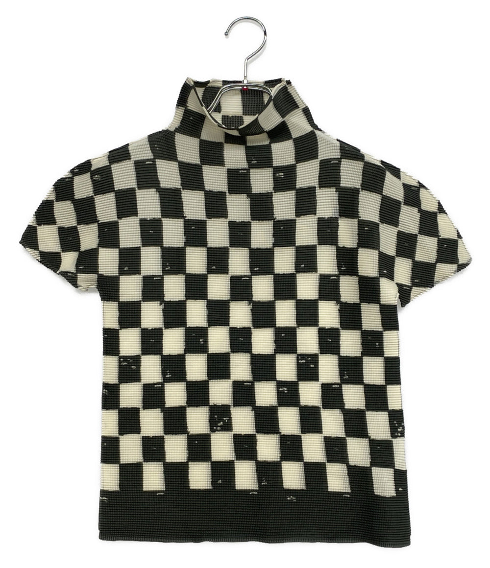 ISSEY MIYAKE 半袖カットソー ブロックチェック ハイネック MI51FK645 レディース SIZE - イッセイミヤケ