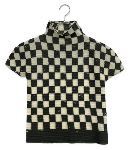 ISSEY MIYAKE 半袖カットソー ブロックチェック ハイネック MI51FK645 レディース SIZE - イッセイミヤケ